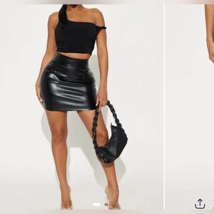 Fashion Nova Black Leather Skirt